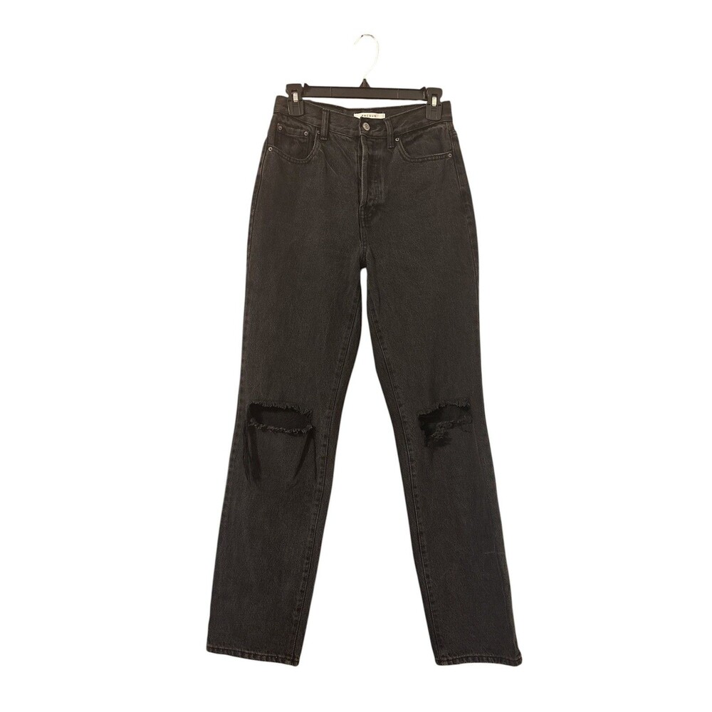 PacSun Women’s High Rise Dad Jeans Size 25 Black Distressed Knee Button Fly Y2K